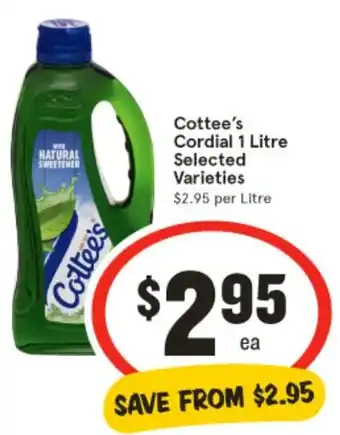 IGA Cottee's Cordial offer