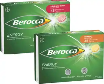 Coles Berocca Energy Effervescents 45 Pack^ offer