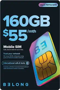 Coles Belong $55 Mobile SIM offer