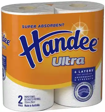 Coles Handee Ultra Paper Towel 2 Pack offer