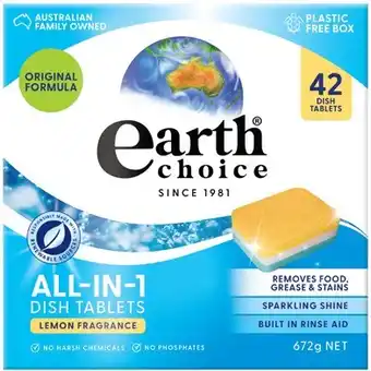 Coles Earth Choice All In 1 Dishwashing Tablets 42 Pack offer