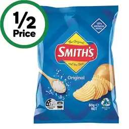 Woolworths Smith’s Crinkle Cut Chips or Doritos Corn Chips 60g offer