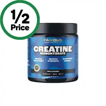 Woolworths Famous Nutrition Creatine 300g offer