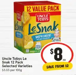 IGA Uncle Tobys Le Snak offer