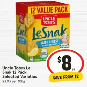 IGA Uncle Tobys Le Snak offer