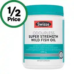 Woolworths Swisse Ultiboost Odourless Super Strength Wild Fish Oil Capsules Pk 200 offer