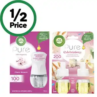 Woolworths Airwick Pure Oil Diffuser & Refill 19ml or Pure Celebrations Refill Pk 2 x 19ml offer