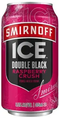 Coles Smirnoff Ice Double Black Raspberry Crush Cans 4x375mL offer