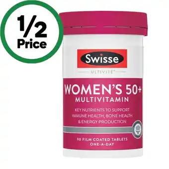 Woolworths Swisse Ultivite Women’s 50+ Multivitamin Tablets Pk 90 offer