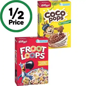 Woolworths Kellogg’s Coco Pops 375g or Froot Loops 285g offer