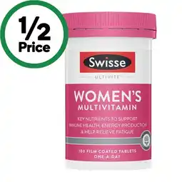 Woolworths Swisse Ultivite Women’s Multivitamin Tablets Pk 100 offer