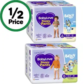 Woolworths BabyLove Nappy Pants Pk 22-34 offer