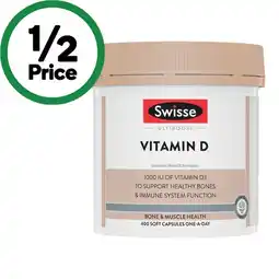 Woolworths Swisse Ultiboost Vitamin D Capsules Pk 400 offer