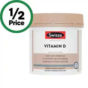 Woolworths Swisse Ultiboost Vitamin D Capsules Pk 400 offer