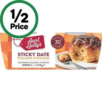 Woolworths Aunt Betty’s Pudding 2 x 95g offer