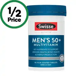 Woolworths Swisse Ultivite Men’s 50+ Multivitamin Tablets Pk 90 offer