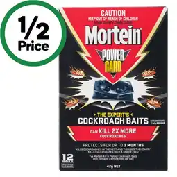 Woolworths Mortein Powergard Cockroach Baits Pk 12 offer