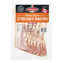 Woolworths D’Orsogna Maple Glazed Streaky Bacon 200g – From the Fridge offer