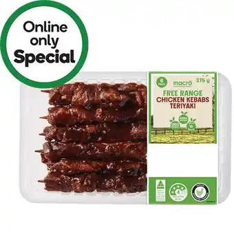 Woolworths Macro Free Range RSPCA Approved Chicken Kebabs 375g offer