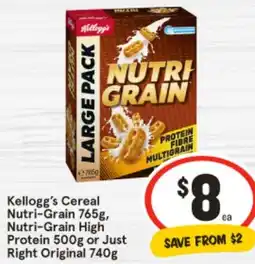 IGA Kellogg's Cereal Nutri-Grain High offer