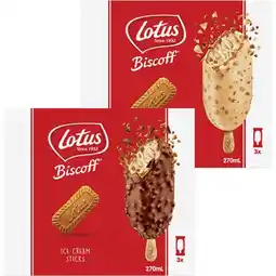 Woolworths Biscoff Ice Cream Sticks 270ml Pk 3 offer