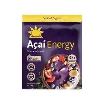 Woolworths Amazonia Acai Energy Guarana Blend 400g Pk 4 offer