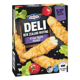 Woolworths Birds Eye Deli Fish or Snacking Varieties 225-250g offer