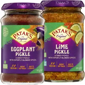 Woolworths Patak’s Pickle Varieties 283-312g offer