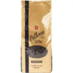 Woolworths Vittoria Espresso Beans or Ground Coffee 1 kg offer