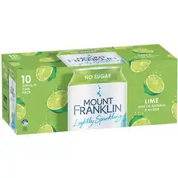 Woolworths Mount Franklin Lightly Sparkling Water 10 x 375ml offer