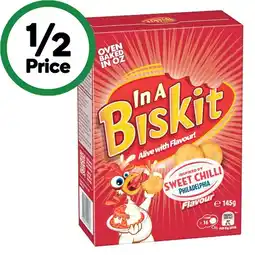 Woolworths In A Biskit Crackers 145-160g offer