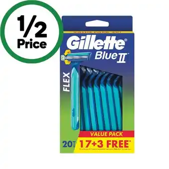 Woolworths Gillette Blue 2 Pivot Plus Disposable Razors Pk 20 offer