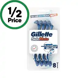 Woolworths Gillette SkinMate Disposable Razors Pk 8 offer