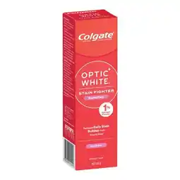 Woolworths Colgate Teeth Whitening Toothpaste Optic White Enamel Care 100g offer