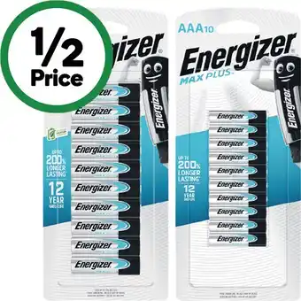 Woolworths Energizer Max Plus AA or AAA Pk 10 offer