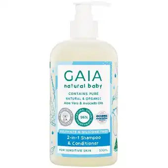 Woolworths GAIA Natural Baby 2 in 1 Shampoo & Conditioner 500ml offer