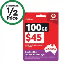 Woolworths Vodafone $45 Starter Pack‡ offer