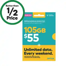 Woolworths Optus $55 Prepaid SIM Starter KitΔ offer