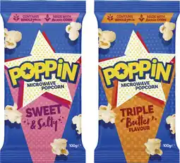 Coles Poppin Microwave Popcorn 85g-100g offer