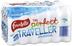 Coles Frantelle Natural Spring Water 24x600mL offer