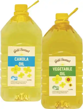 Coles Gold Sunset Canola or Vegetable Oil 4 Litre offer