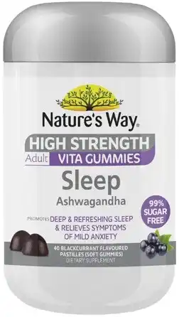 Coles Nature's Way High Strength Adult Vita Gummies Sleep Ashwagandha 40 Pack^ offer