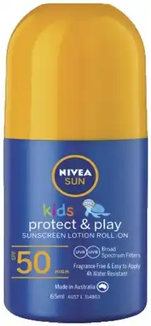 Coles Nivea Sun Kids Roll On Sunscreen SPF50 65mL^^ offer