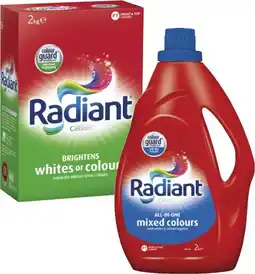 Coles Radiant Laundry Liquid 2 Litre or Powder 2kg offer