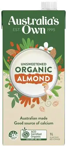 Coles Australia's Own Organic Almond Milk 1 Litre offer