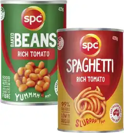 Coles SPC Baked Beans or Spaghetti 420g-425g offer