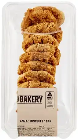 Coles Coles Bakery Anzac Biscuits 12 Pack offer