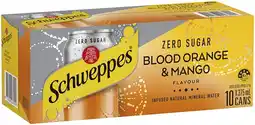 Coles Schweppes Infused Sparkling Water 10x375mL offer