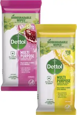 Coles Dettol Multipurpose Disinfectant Wipes 110 Pack offer