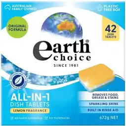 Coles Earth Choice All In 1 Dishwashing Tablets 42 Pack offer